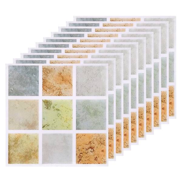 25 Sheets Peel and Stick Tiles Backsplash, 3.94"x3.94"x0.02" Orange